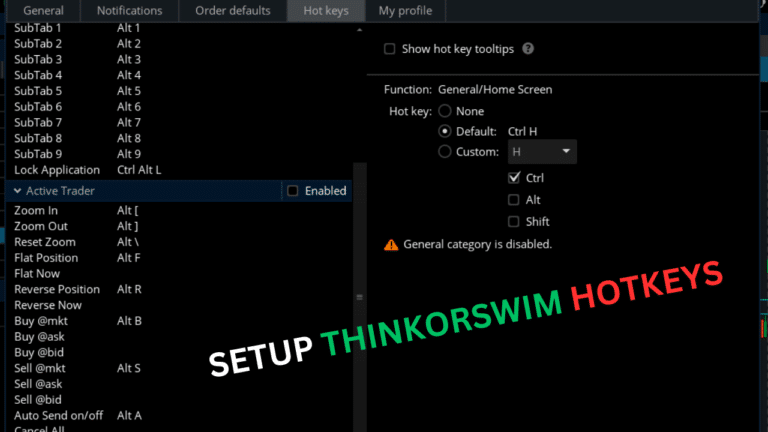 Thinkorswim Hotkeys and Keyboard Shortcuts